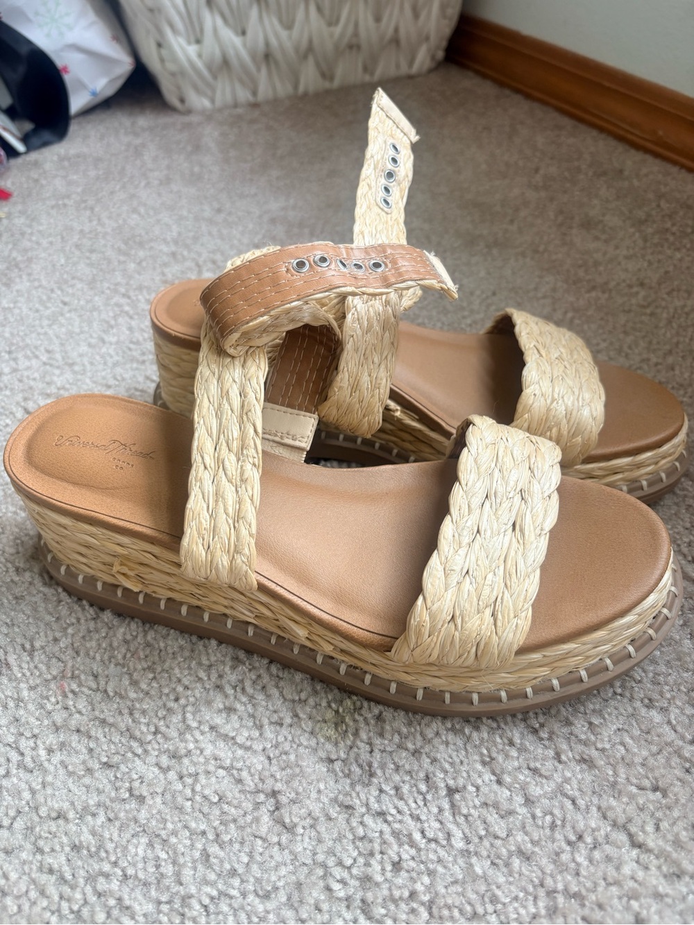 Universal Thread Natural Woven Espadrille Platform Sandals